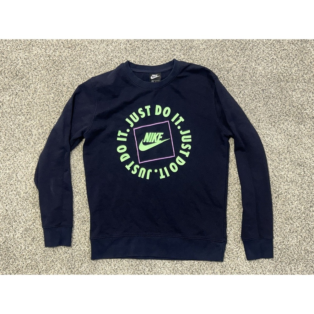 Nike Men's SMALL Sweatshirt Just Do It Pullover Crewneck Long Sleeve Athletic